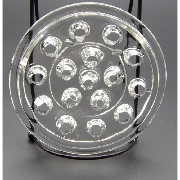 Vintage Glass Flower Frog 5" W 16 Holes - Picture 5 of 9